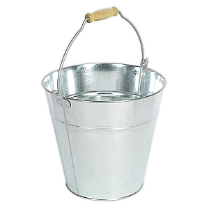 Galvanised 10 Litre Bucket with Wooden Handle BM10