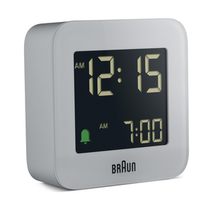 BC08 Braun digital travel alarm clock - grey