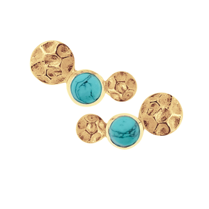 Lakshmi Gold Vermeil Stud Earrings - Turquoise (one size)