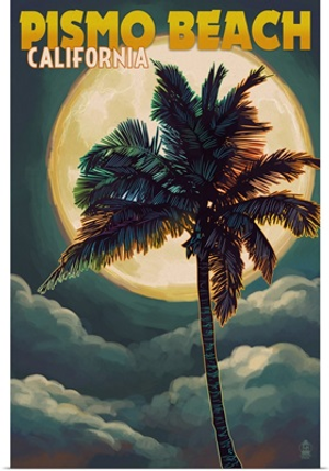 Pismo Beach, California, Palm and Moon