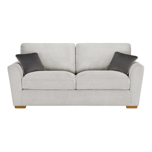 Nebraska 3 Seater High Back Sofa in Aero Silver with Grey Scatters