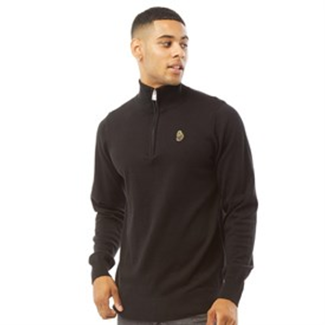 LUKE 1977 Mens Pretender 1/4 Zip Knitted Jumper Black