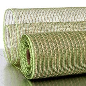 Burlap 10" Deco Mesh - Yd - Green/Natural - Roll 1 - 10" X 10 - Polyethylene - Wraps by Paper Mart