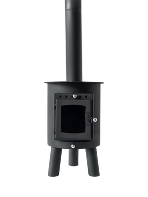 Hygge Oval Wood Stove | 4.5kw 18kg | Single Wall Flue and Boiler Package