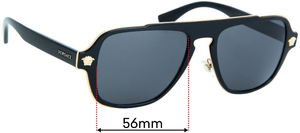 Sunglass Fix Replacement Lenses for Versace MOD 2199 - 56mm Wide