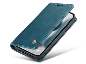 CaseMe Slim Synthetic Leather Wallet Case with Stand for iPhone 13 - Teal