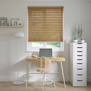 Autumn Gold Toffee Brown Wooden Blinds 50mm
