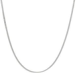 9ct White Gold Curb Chain  - 22 inch/ 55cm
