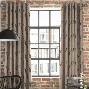 Stags, Charcoal - Made to Measure Curtains