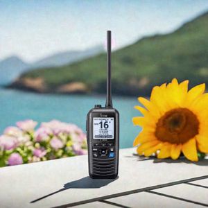 IC-M94DE VHF marine transceiver features a built-in DSC (Digital Selective Calling) and AIS (Automatic Identification System) receiver