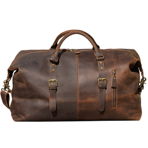 Zip Detail Genuine Leather Holdall