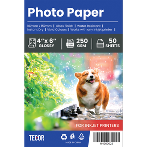 Glossy Cast Coated Photo Paper 250GSM 4 x 6 inches for Inkjet Printers - 50 sheets