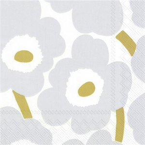 Marimekko - Unikko White Silver Napkins