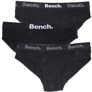 Bench Womens Carlie Three Pack Briefs Black