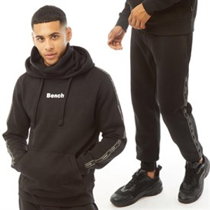 Bench Mens Guttell Tracksuit With Branded Tape Detail Black