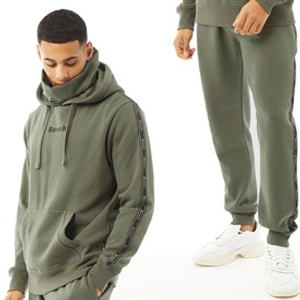 Bench Mens Guttell Tracksuit With Branded Tape Detail Khaki