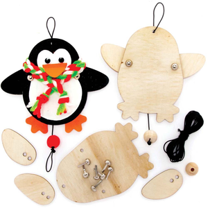  Bewegliches Pinguin-Holzbastelse