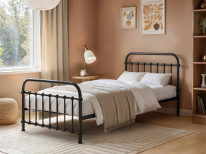 Flair Compton Single Metal Bed Black
