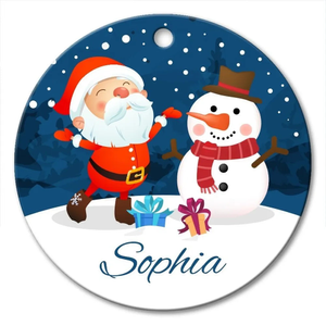 Frosty Round Porcelain Ornament