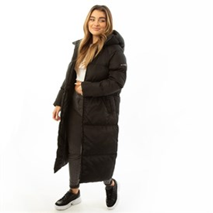 L'amore Couture Womens Fields Maxi Length Puffer Coat Black