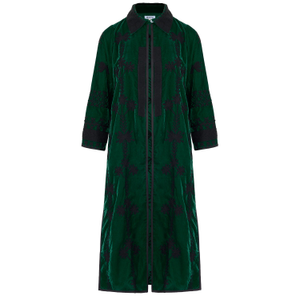 Suki Emerald Green Silk Velvet Coat Dress (XL)