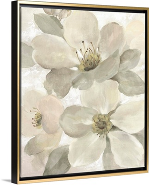 White on White Floral I Crop Neutral