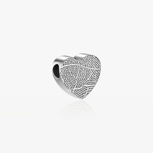 Silver Fingerprint Heart Charm