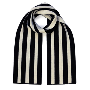 Stripes Wool & Cashmere Scarf Black