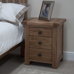 Rustic Solid Oak Bedside Table