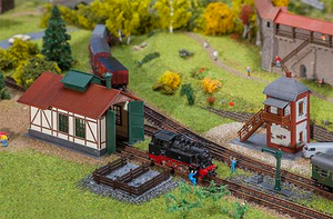 Faller Branch Line Engine Shed with Block Post Building Kit II N Gauge 222108