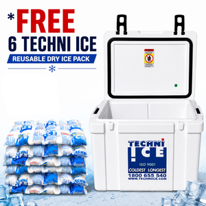 Techniice Classic Hybrid Ice box 25L White *FREE 6 REUSABLE DRY ICE PACKS VALUES $37* PRE-ORDER NOW FOR AUGUST DISPATCH