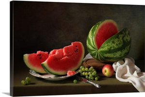 Still Life With Watermelon and Grapes
