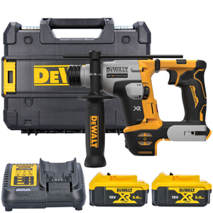 DeWalt DCH172P2 18V Ultra Compact Brushless SDS+ Rotary Hammer Drill With 2 x 5.0Ah Batteries, Charger & Case