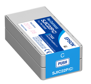 Epson ColorWorks C3500 Cyan Ink Cartridge SJIC22(C) for Epson C3500 SKU: C33S020581 GTIN: 4988617161696