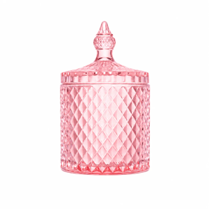 30cl Soft Pink Geo Candle Glass