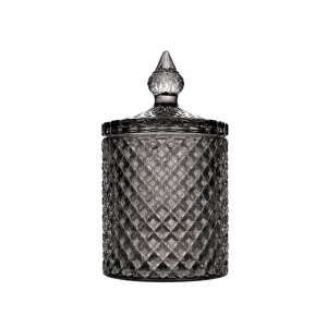 30cl Grey Geo Candle Glass
