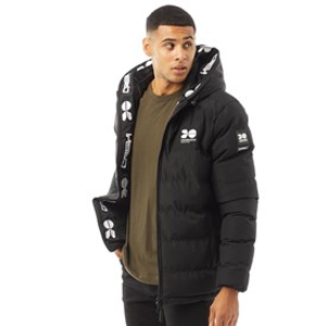 Crosshatch Mens Pitsburg Padded Hooded Jacket Black