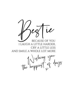 Gift Delivery Typographic Card For Your Bestie