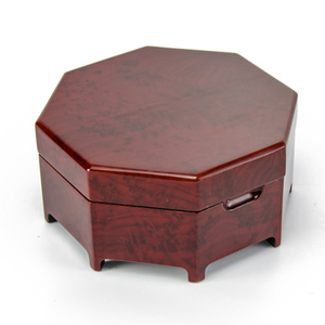 Enchanting 18 Note Octagonal Zen Inspired Musical Jewelry Box