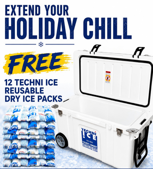 Techni Ice Signature Hardcore Icebox 75L White with Wheels *FREE 12 REUSABLE DRY ICE PACKS VALUES $66 *PRE-ORDER NOW FOR AUGUST DISPATCH