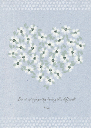 Illustrated Floral Heart Sympathy Card
