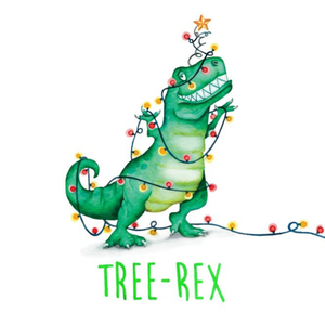 Moonpig T Rex Tree Christmas Card