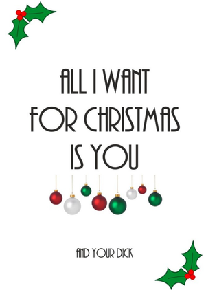 Typographical All I Want For Christmas Is You Card