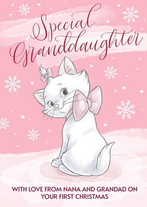 Disney Aristocats Granddaughter'S First Christmas Personalised Card