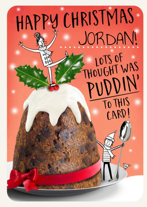 Funny Humour Quote Christmas Pudding Christmas Card