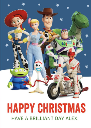 Toy Story 4  Characters Christmas Cards Happy Christmas