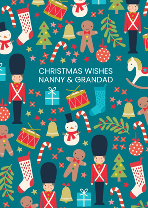 Gingerbread Man Christmas Card Christmas wishes for Nanny & Granda