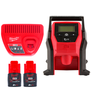 Milwaukee M12BI M12 12V Sub-Compact Inflator With 2 x 2.0Ah Batteries & Charger
