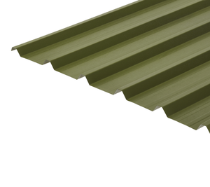 Cladco 32/1000 Box Profile Roofing Sheet, PVC Plastisol Coated, 0.7 Thick, Olive Green