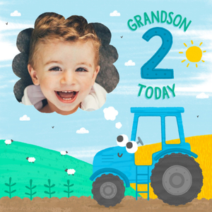 Moonpig Cute Tractor Grandson 2 Today Photo Upload Birthday Card
